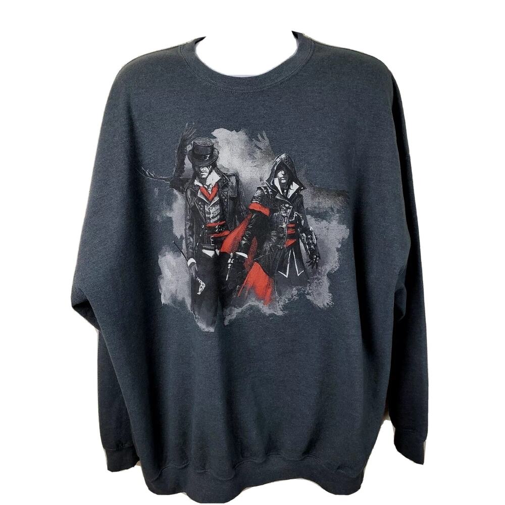Assassins Creed Gray XBox Playstation PS4 Sweatshirt Lvl Up Loot Crate size:3X